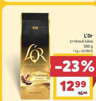 L'Or zrnková káva 500 g