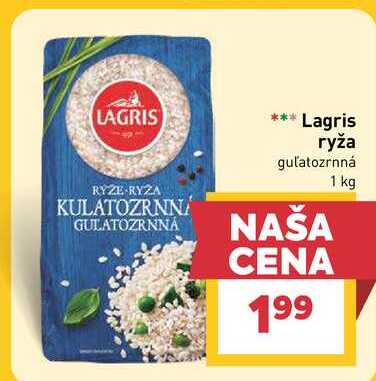 Lagris ryža guľatozrnná 1 kg 