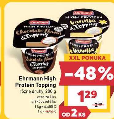 Ehrmann High Protein Topping rôzne druhy, 200 g