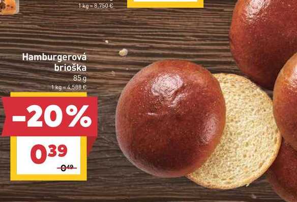 Hamburgerová brioška 85 g