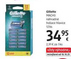 Gillette MACH3 náhradné holiace hlavice, 12 ks