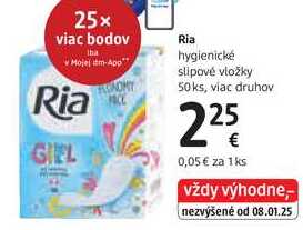 Ria hygienické slipové vložky, 50 ks
