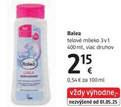 Balea telové mlieko 3v1, 400 ml