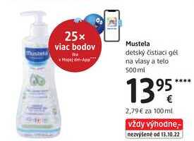 Mustela detský čistiaci gél na vlasy a telo, 500 ml 