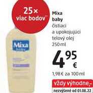 Mixa baby čistiaci a upokojujúci telový olej, 250 ml 