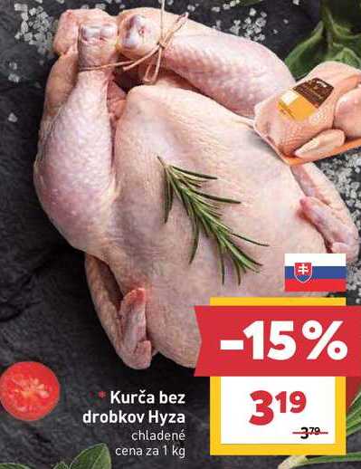 Kurča bez drobkov Hyza chladené cena za 1 kg 