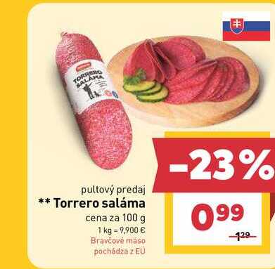 Torrero saláma cena za 100 g