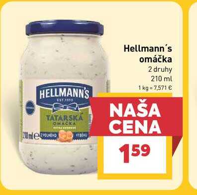 Hellmann's Tatárska omáčka 210 ml