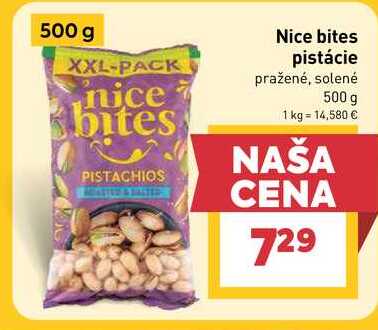 Nice bites pistácie pražené, solené 500g