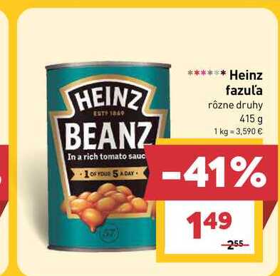 Heinz fazuľa rôzne druhy 415 g