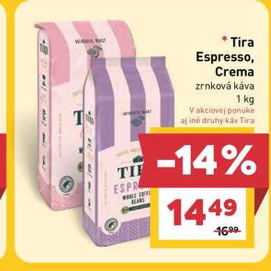 Tira Espresso, Crema zrnková káva 1 kg
