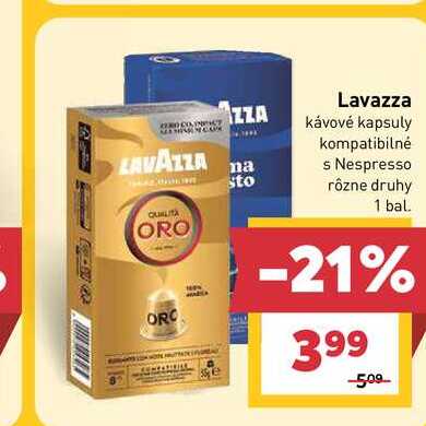 Lavazza kávové kapsuly kompatibilné s Nespresso rôzne druhy 1 bal.