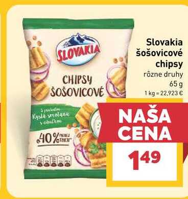 Slovakia šošovicové chipsy rôzne druhy 65 g 
