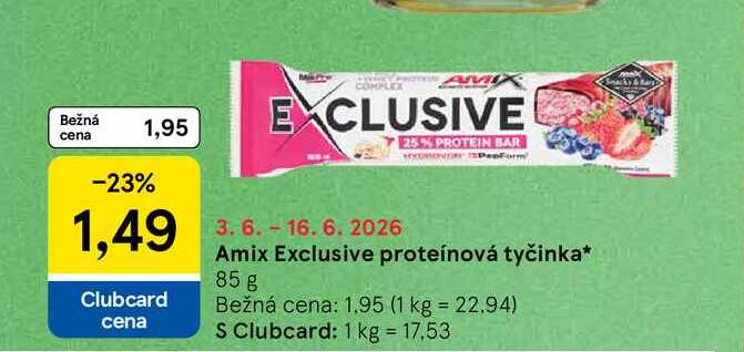 Amix Exclusive proteínová tyčinka 85 g 