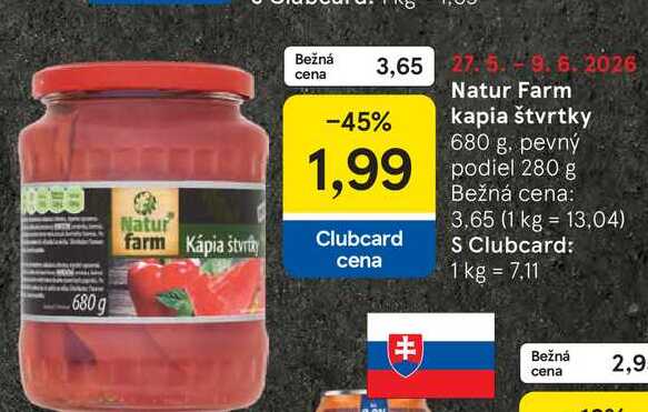 Natur Farm kapia štvrtky 680 g