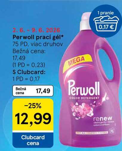 Perwoll prací gél 75 PD, viac druhov