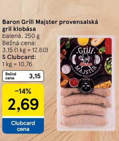 Baron Grill Majster provensalská gril klobása balená, 250 g