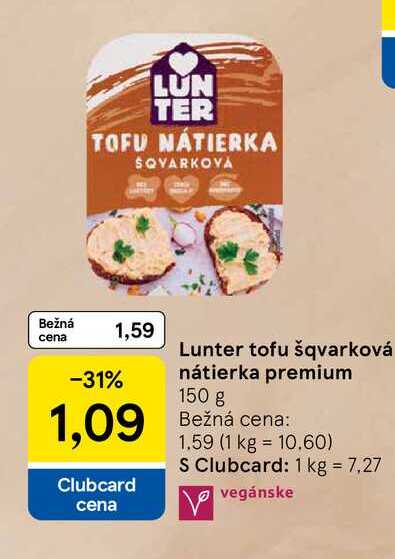 Lunter tofu šqvarková nátierka premium 150 g 