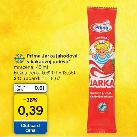 Prima Jarka jahodová v kakaovej poleve mrazená, 45 ml 