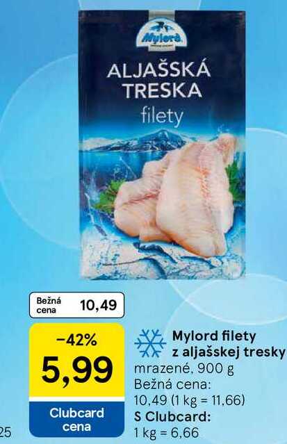 Mylord filety z aljašskej tresky mrazené, 900 g 