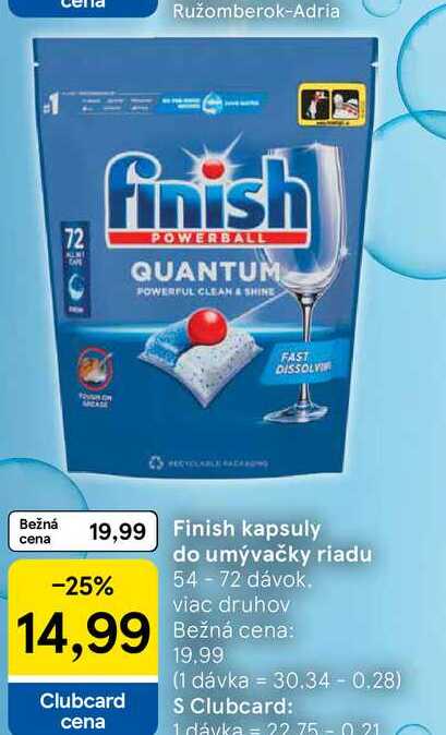 Finish kapsuly do umývačky riadu 54-72 dávok