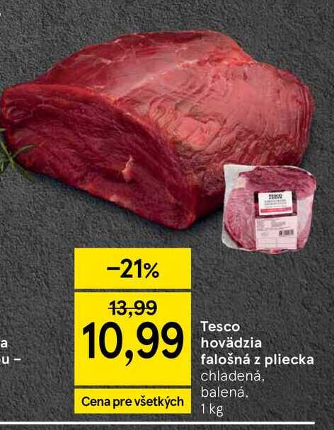 Tesco hovädzia falošná z pliecka chladená balená, 1 kg
