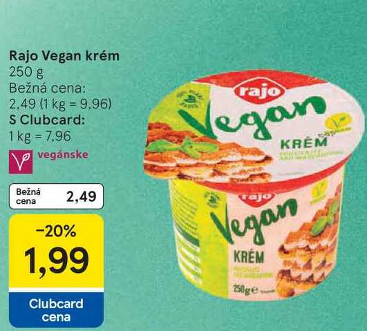 Rajo Vegan krém 250 g