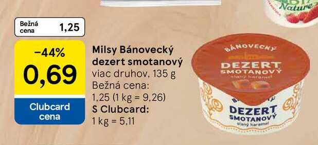 Milsy Bánovecký dezert smotanový 135 g