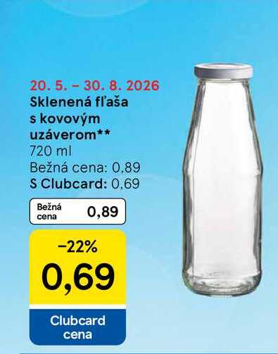 Sklenená fľaša s kovovým uzáverom 720 ml