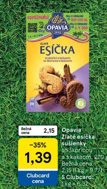 Zlaté esíčka sušienky so škoricou a s kakaom 220g