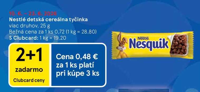 Nestlé detská cereálna tyčinka viac druhov, 25 g
