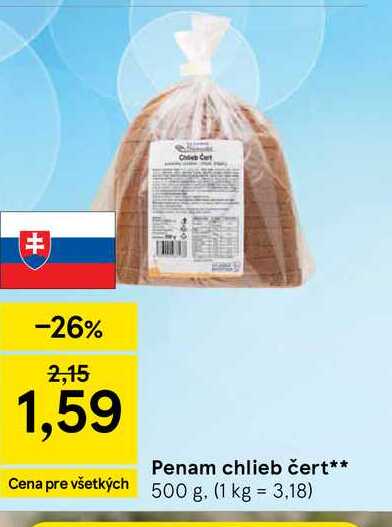 Penam chlieb čert 500 g v akcii