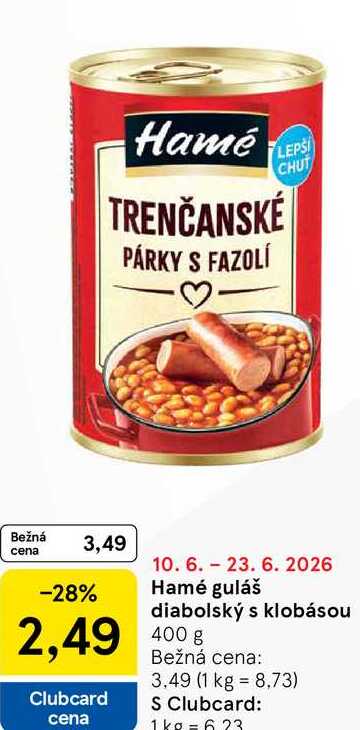 Hamé guláš diabolský s klobásou 400g