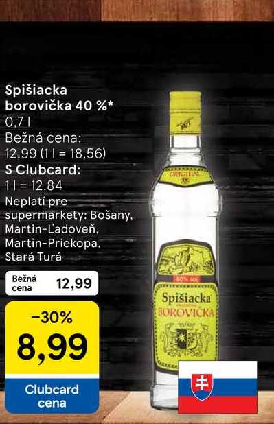 Spišiacka borovička 40 % 0,7l v akcii