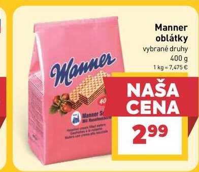 Manner oblátky vybrané druhy 400 g
