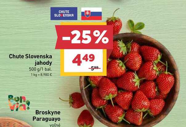 Chute Slovenska jahody 500 g/1 bal.