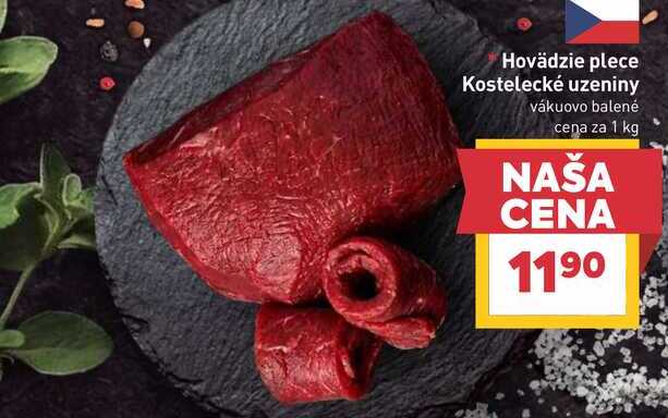 Hovädzie plece Kostelecké uzeniny vákuovo balené cena za 1 kg