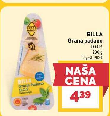 BILLA Grana padano D.O.P. 200 g