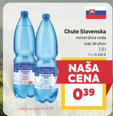 Chute Slovenska minerálna voda viac druhov 1,5l