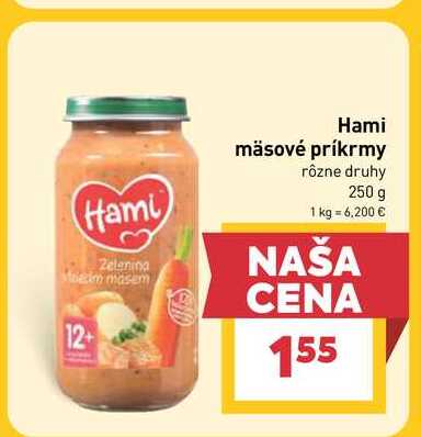 Hami mäsové príkrmy rôzne druhy 250 g