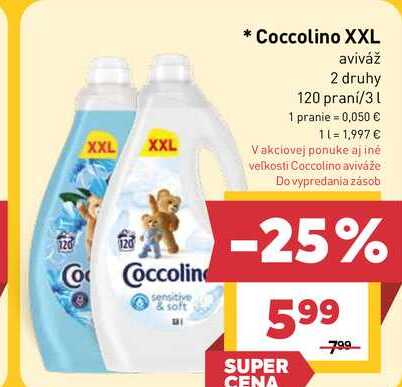 Coccolino XXL aviváž 2 druhy 120 praní/3l