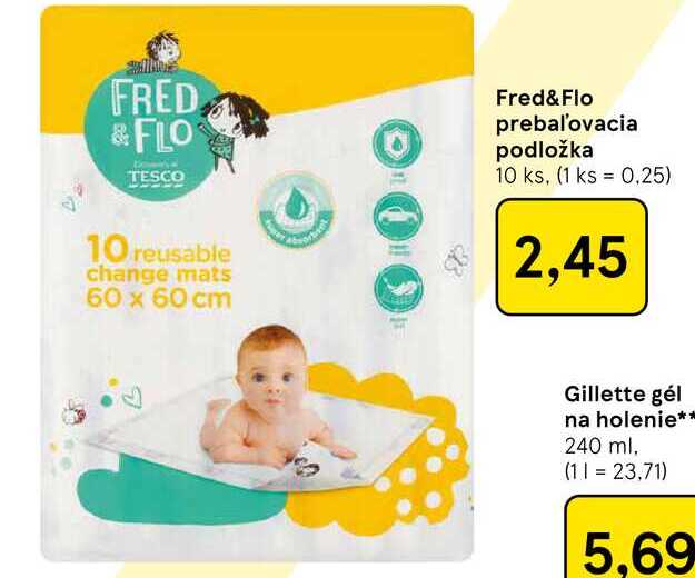 Fred&Flo prebaľovacia podložka 10 ks