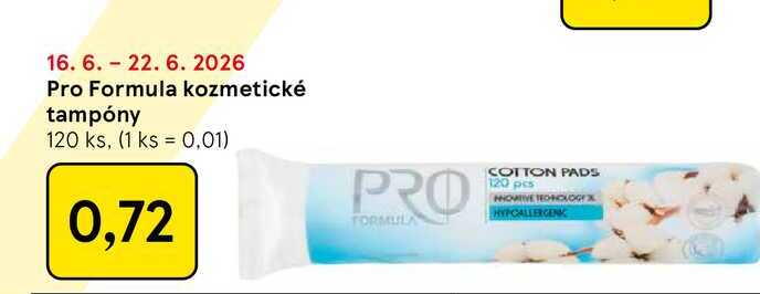 Pro Formula kozmetické tampóny 120 ks