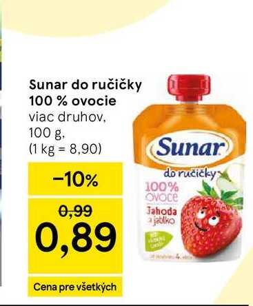 Sunar do ručičky 100% ovocie viac druhov, 100 g