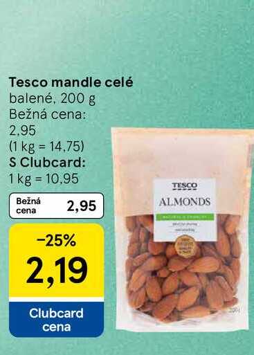 Tesco mandle celé balené, 200 g