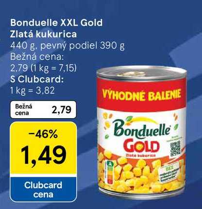 Bonduelle XXL Gold Zlatá kukurica 440 g