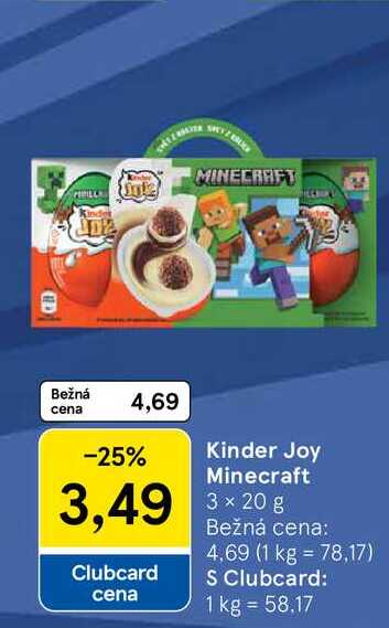 Kinder Joy Minecraft 3 × 20 g