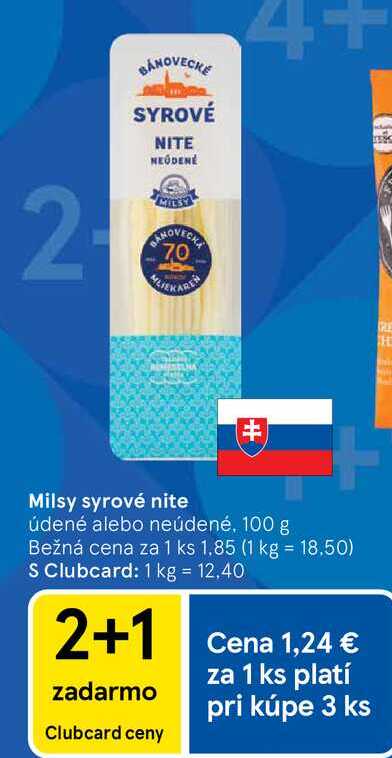 Milsy syrové nite údené alebo neúdené 100 g