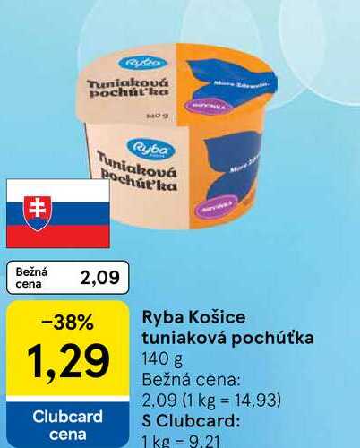 Ryba Košice tuniaková pochúťka 140g