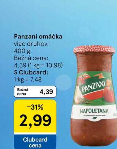 Panzani omáčka viac druhov 400 g 